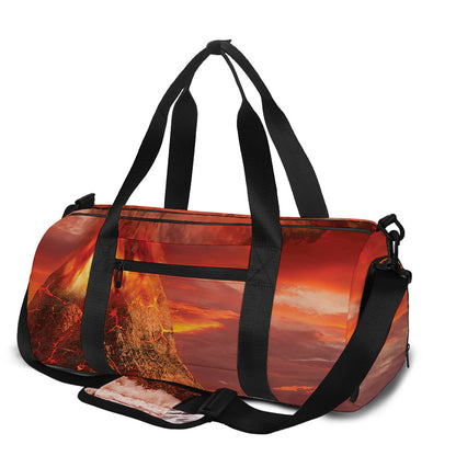 Volcano On The Sea Print Gym Bag