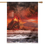Volcano On The Sea Print House Flag