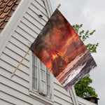 Volcano On The Sea Print House Flag