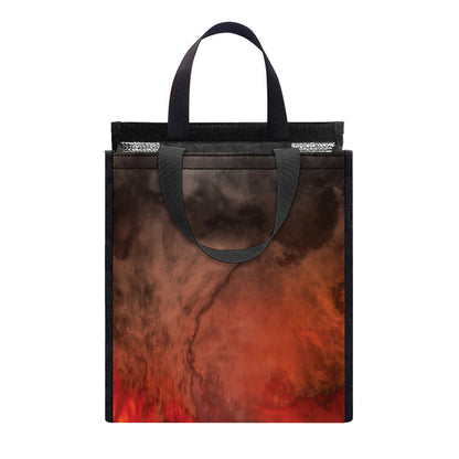 Volcano On The Sea Print Insulated Lunch Tote