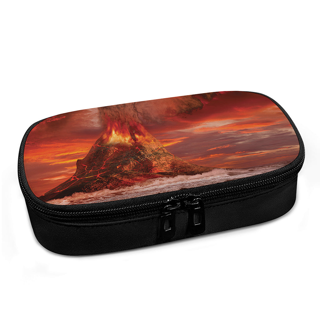 Volcano On The Sea Print Insulin Cooler Travel Case