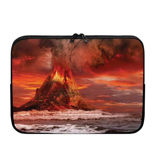 Volcano On The Sea Print Laptop Sleeve