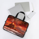 Volcano On The Sea Print Laptop Sleeve With Handle