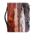 Volcano On The Sea Print Leather Bible Cover