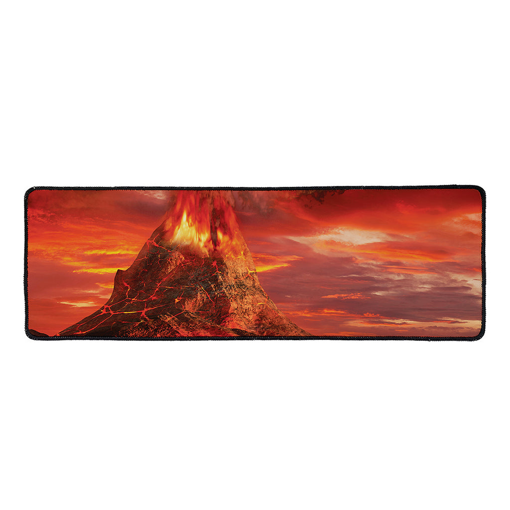 Volcano On The Sea Print Long Kitchen Mat