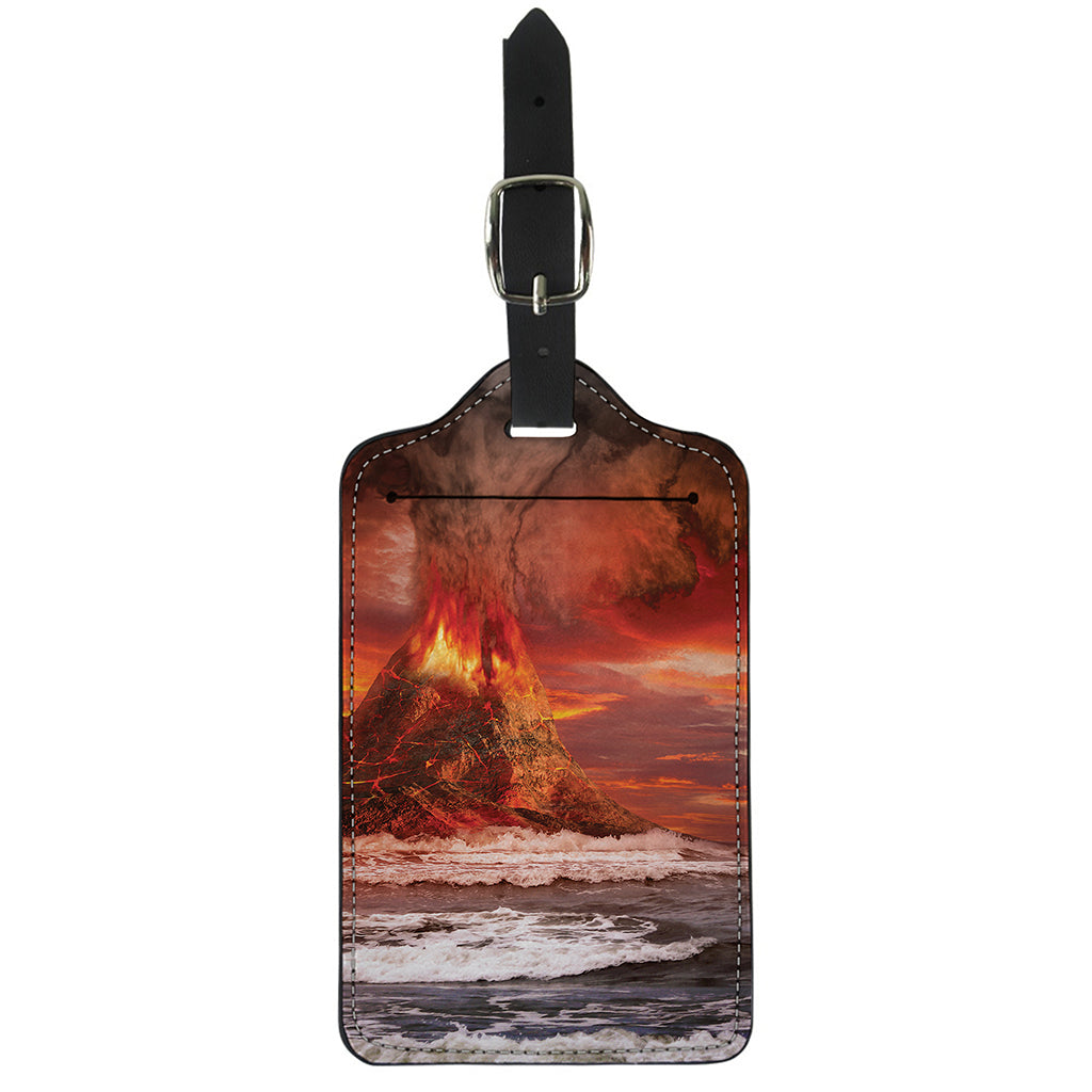 Volcano On The Sea Print Luggage Tag