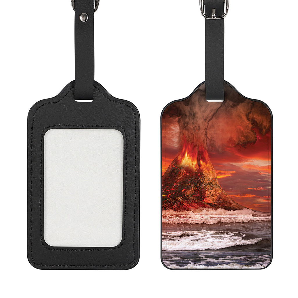 Volcano On The Sea Print Luggage Tag