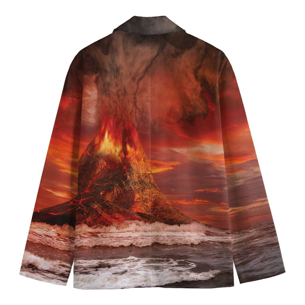 Volcano On The Sea Print Men's Blazer