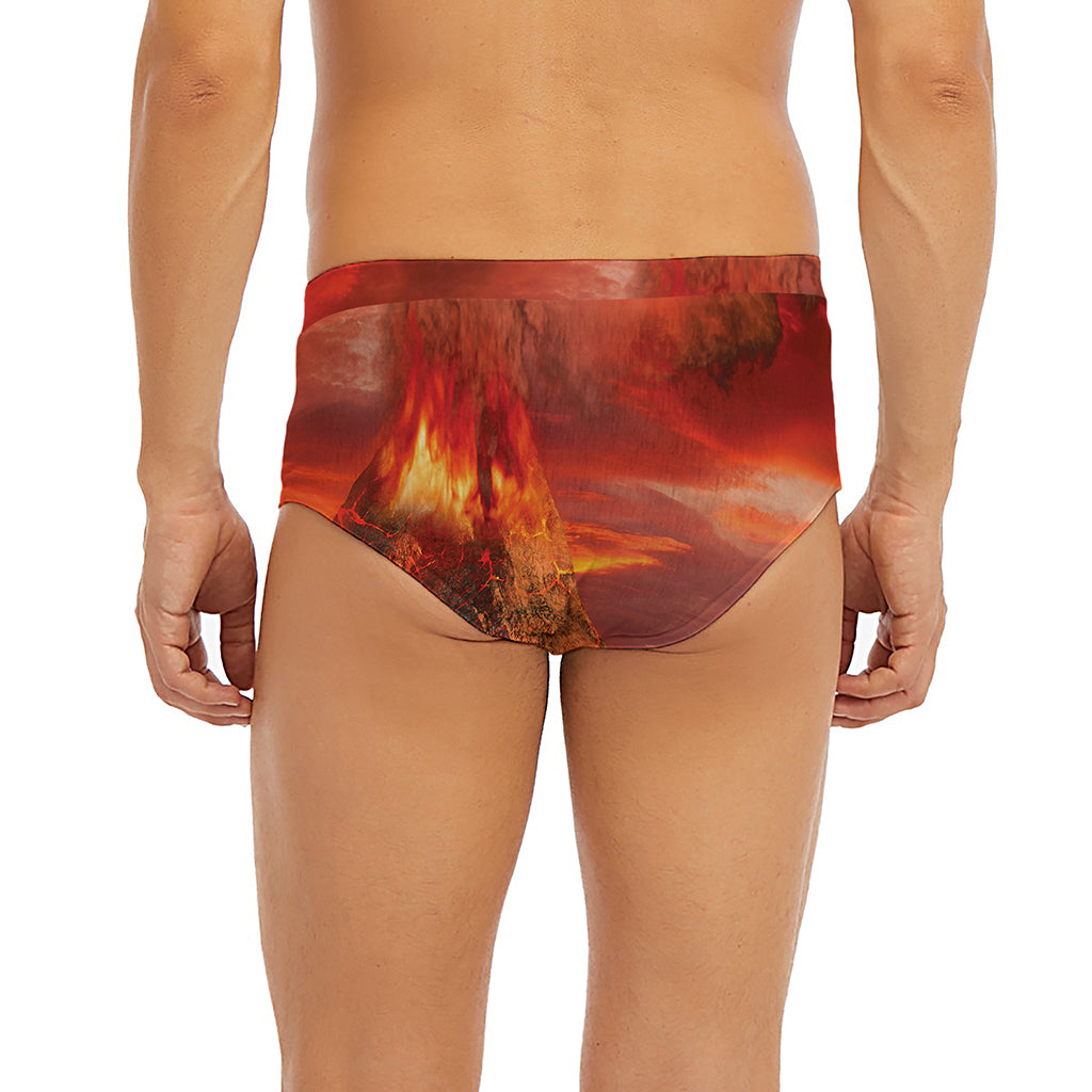 Volcano On The Sea Print Men's Briefs