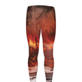 Volcano On The Sea Print Men's Leggings