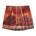 Volcano On The Sea Print Mesh Shorts