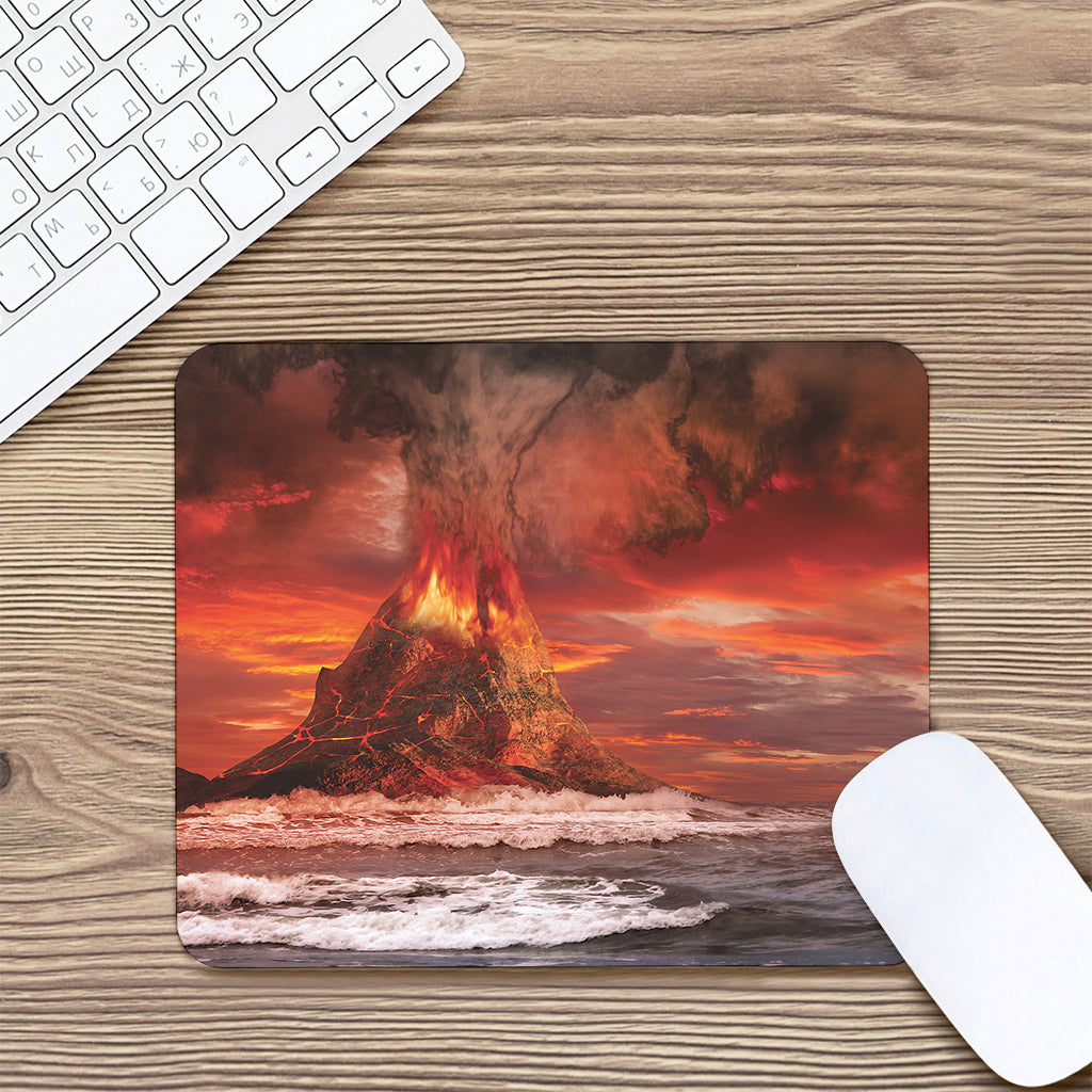 Volcano On The Sea Print Mouse Pad