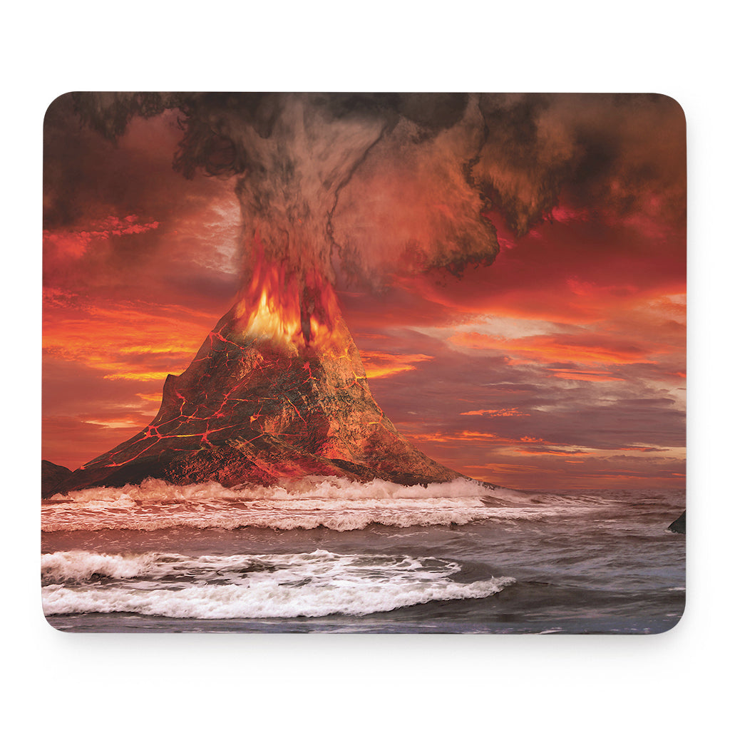 Volcano On The Sea Print Mouse Pad
