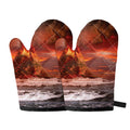 Volcano On The Sea Print Oven Mitts