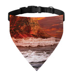 Volcano On The Sea Print Over The Collar Dog Bandana
