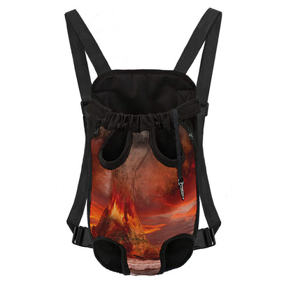 Volcano On The Sea Print Pet Carrier Backpack