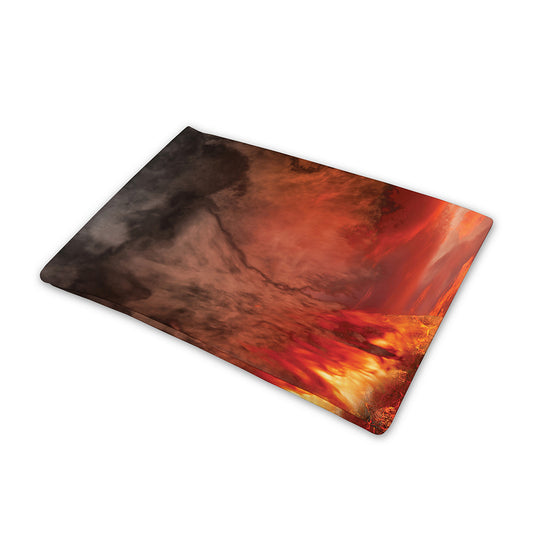 Volcano On The Sea Print Pet Cooling Mat Cover