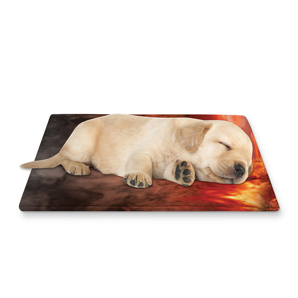 Volcano On The Sea Print Pet Cooling Mat Cover