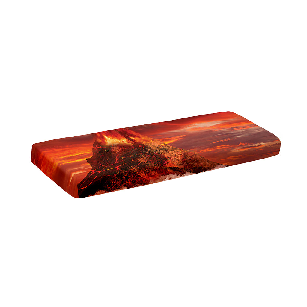 Volcano On The Sea Print Piano Keyboard Cover