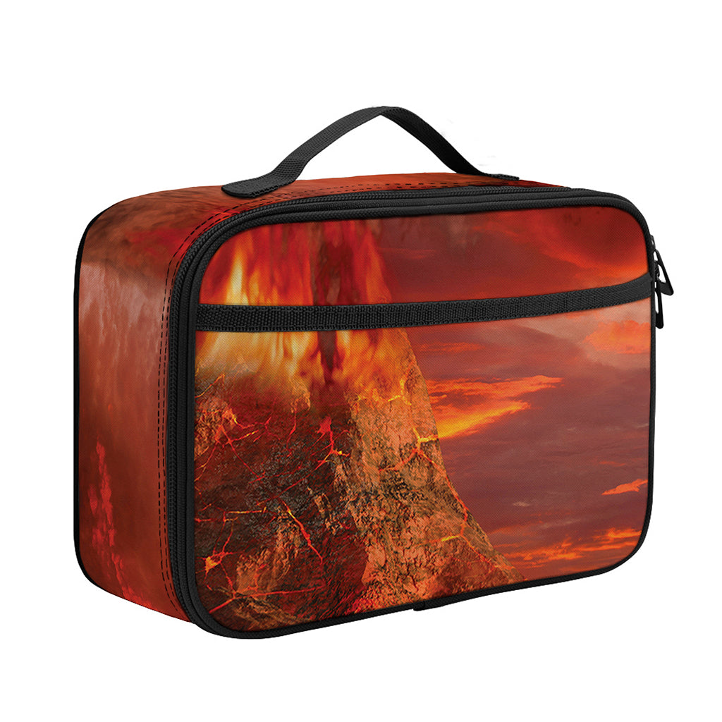Volcano On The Sea Print Portable Lunch Bag