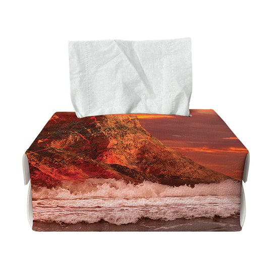 Volcano On The Sea Print Rectangle Tissue Box Cover