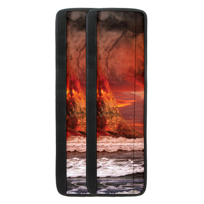Volcano On The Sea Print Refrigerator Handle Covers
