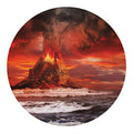 Volcano On The Sea Print Round Blanket