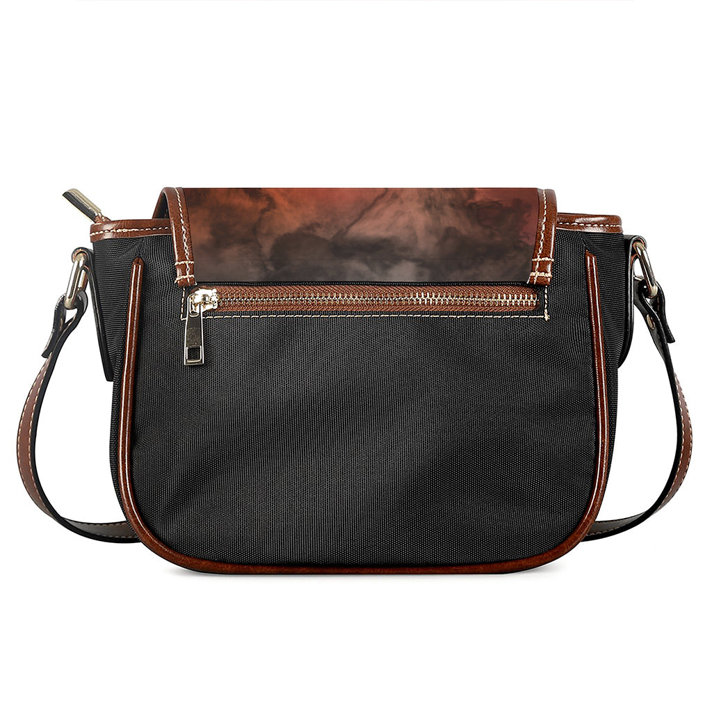 Volcano On The Sea Print Saddle Bag