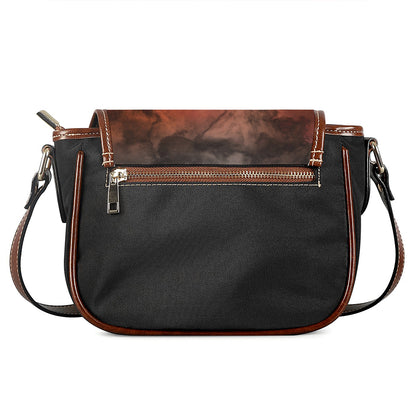 Volcano On The Sea Print Saddle Bag