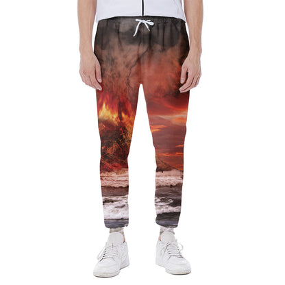 Volcano On The Sea Print Scuba Joggers