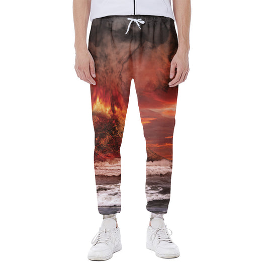 Volcano On The Sea Print Scuba Joggers