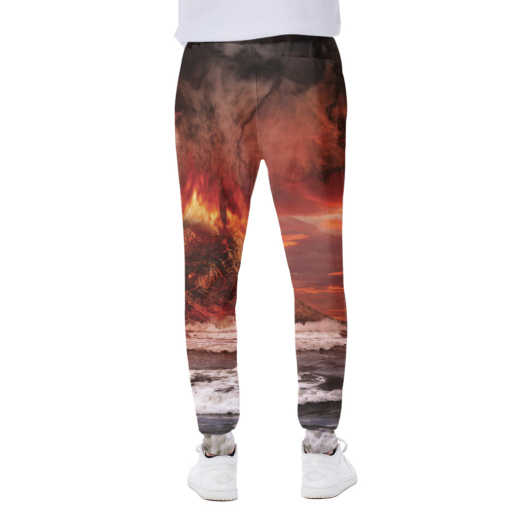Volcano On The Sea Print Scuba Joggers