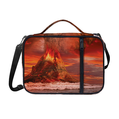 Volcano On The Sea Print Shoulder Strap Bible Bag