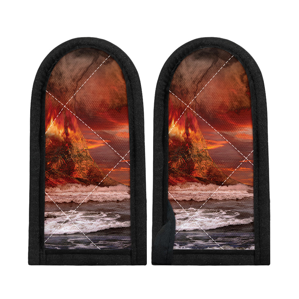 Volcano On The Sea Print Skillet Handle Cover