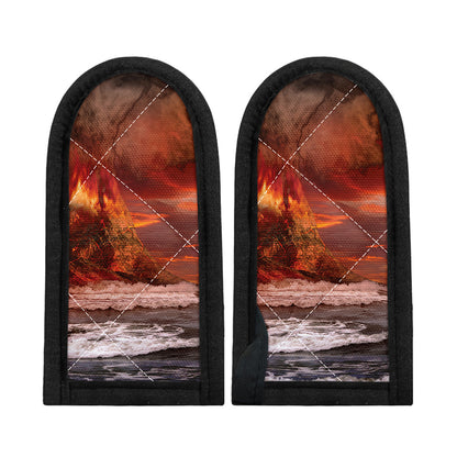 Volcano On The Sea Print Skillet Handle Cover
