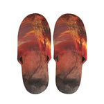Volcano On The Sea Print Slippers
