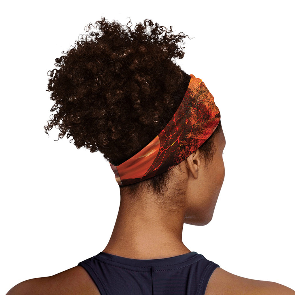 Volcano On The Sea Print Sports Headband