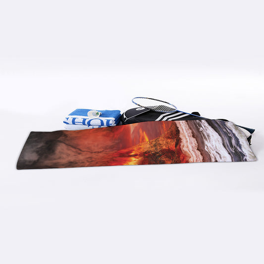 Volcano On The Sea Print Sports Towel