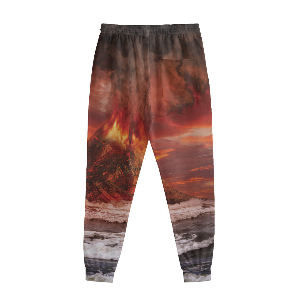 Volcano On The Sea Print Sweatpants