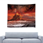 Volcano On The Sea Print Tapestry