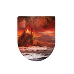 Volcano On The Sea Print Toilet Lid Cover