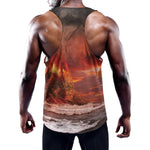 Volcano On The Sea Print Training Tank Top