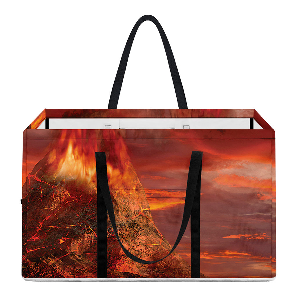 Volcano On The Sea Print Utility Tote Bag