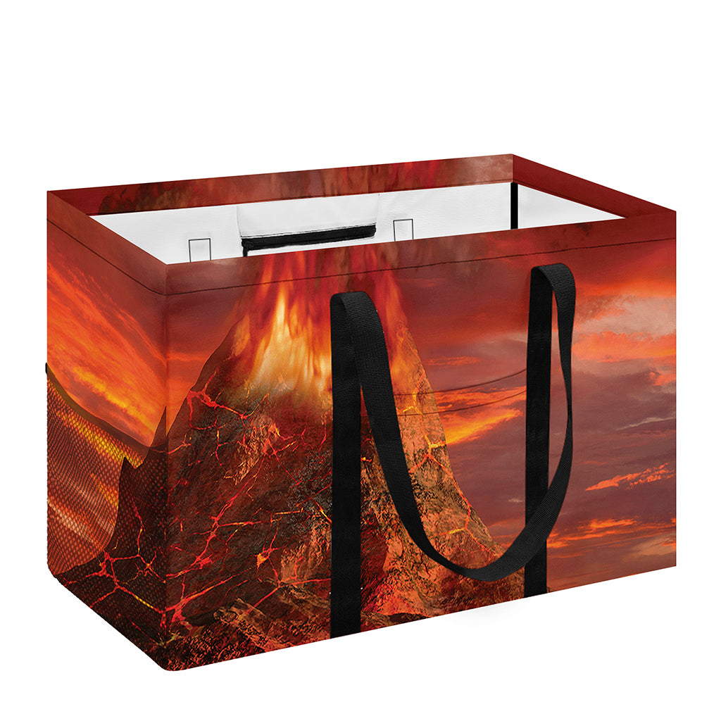 Volcano On The Sea Print Utility Tote Bag