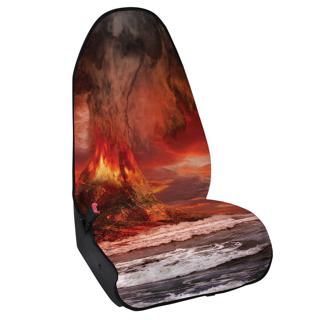 Volcano On The Sea Print Waterproof Car Seat Cover