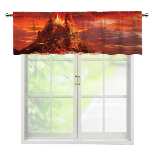 Volcano On The Sea Print Window Valance