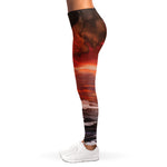 Volcano On The Sea Print Women's Leggings