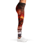 Volcano On The Sea Print Women's Leggings