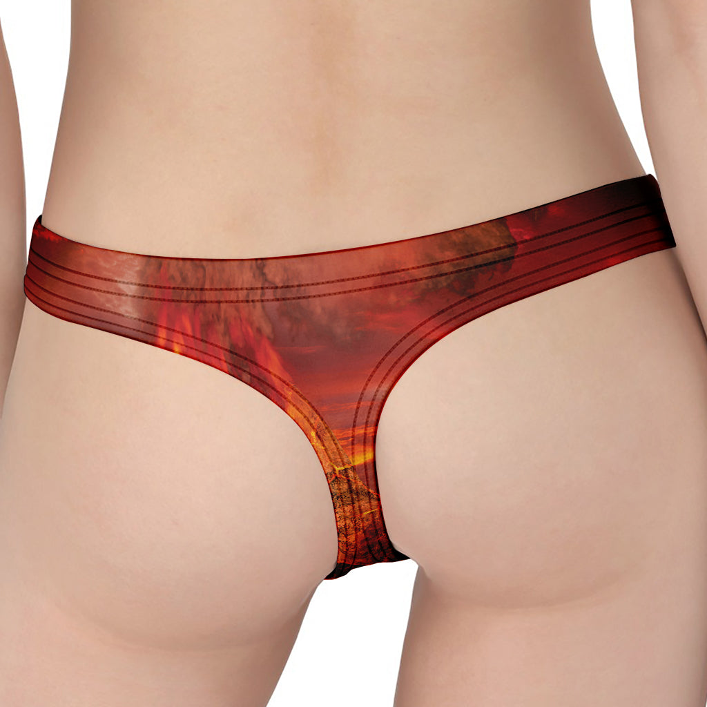 Volcano On The Sea Print Women's Thong