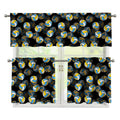 Volleyball Pattern Print 3 Piece Kitchen Curtains